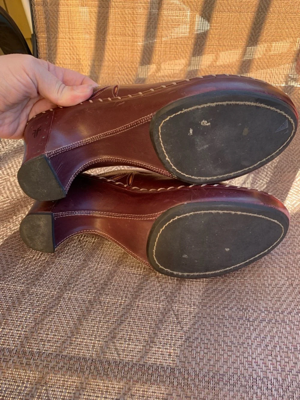 Frye slip on leather heeled mules - Picture 8 of 10